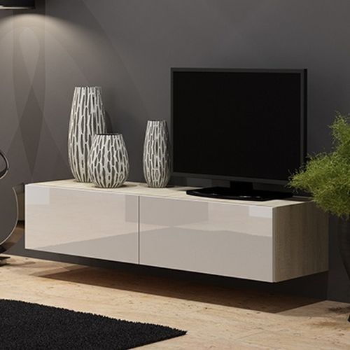 Ąžuolas sonoma (korpus)/balta blizgi (priekis) rtv140 Ąžuolas sonoma (korpus)/balta blizgi (priekis) rtv140