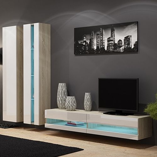 Ąžuolas sonoma (korpus)/balta (priekis) nev5 Ąžuolas sonoma (korpus)/balta (priekis) nev5