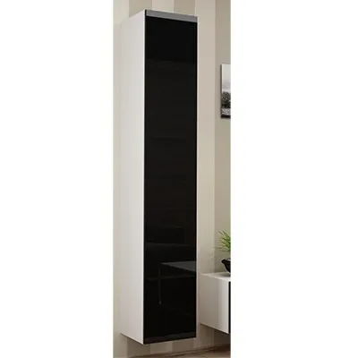 Balta mat (korpusas)/juoda blizgi (priekis) vitrina 180