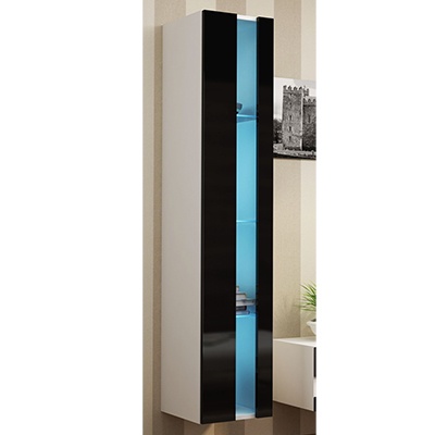 Balta mat (korpusas)/juoda blizgi (priekis) vitrina new Balta mat (korpusas)/juoda blizgi (priekis) vitrina new