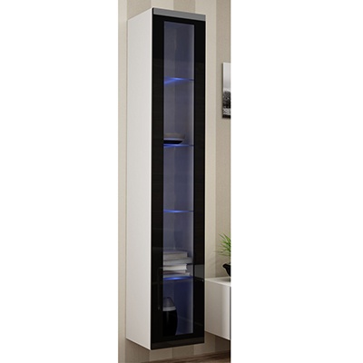 Balta mat (korpusas)/juoda blizgi (priekis)vitrina 180 Balta mat (korpusas)/juoda blizgi (priekis)vitrina 180