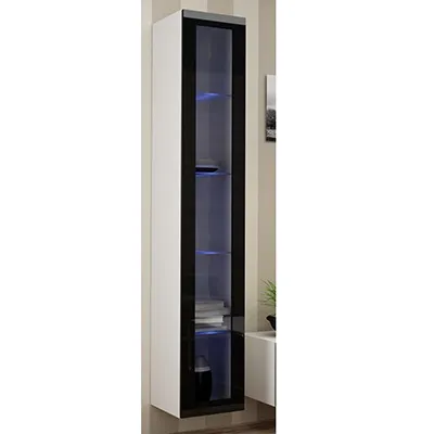 Balta mat (korpusas)/juoda blizgi (priekis)vitrina 180