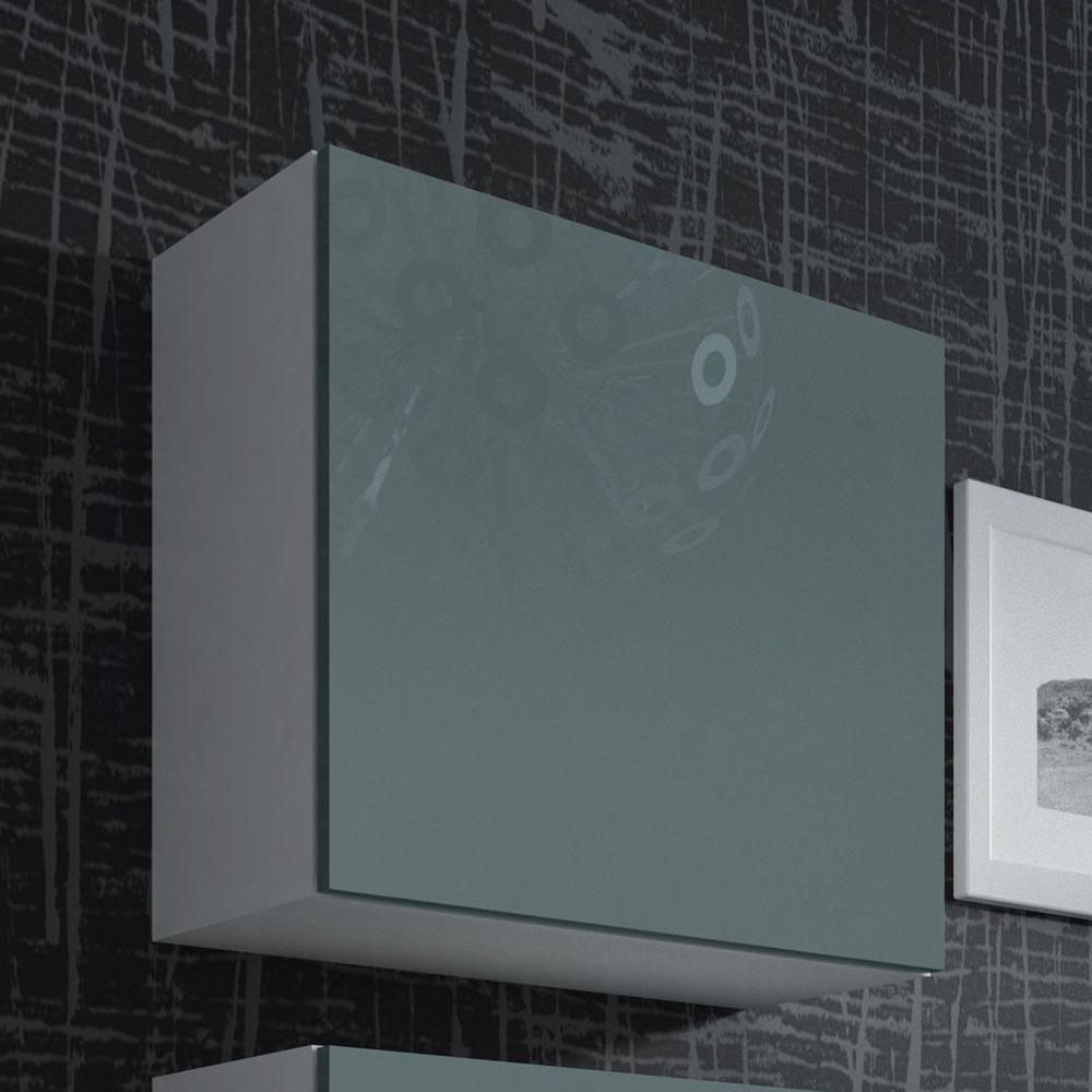 Balta mat (korpusas)/pilka blizgi (priekis) vitryna kvadrat Balta mat (korpusas)/pilka blizgi (priekis) vitryna kvadrat