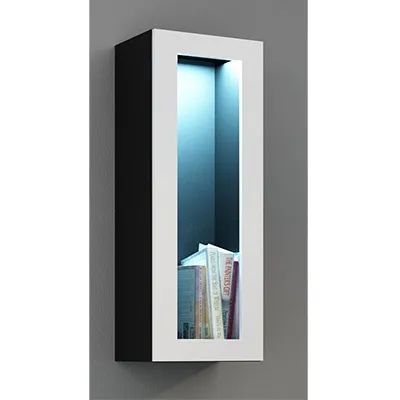Juoda mat (korpus)/balta blizgi (priekis) vitrina 90 stiklas
