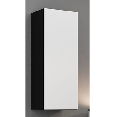 Juoda mat (korpus)/balta blizgi (priekis) vitrina pełna 90 Juoda mat (korpus)/balta blizgi (priekis) vitrina pełna 90