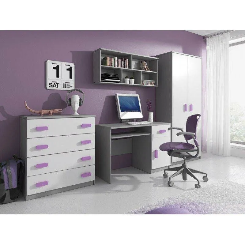 BA-ID100070-3 Vaikų kambario komplektas Smyk II su moderniais baldais