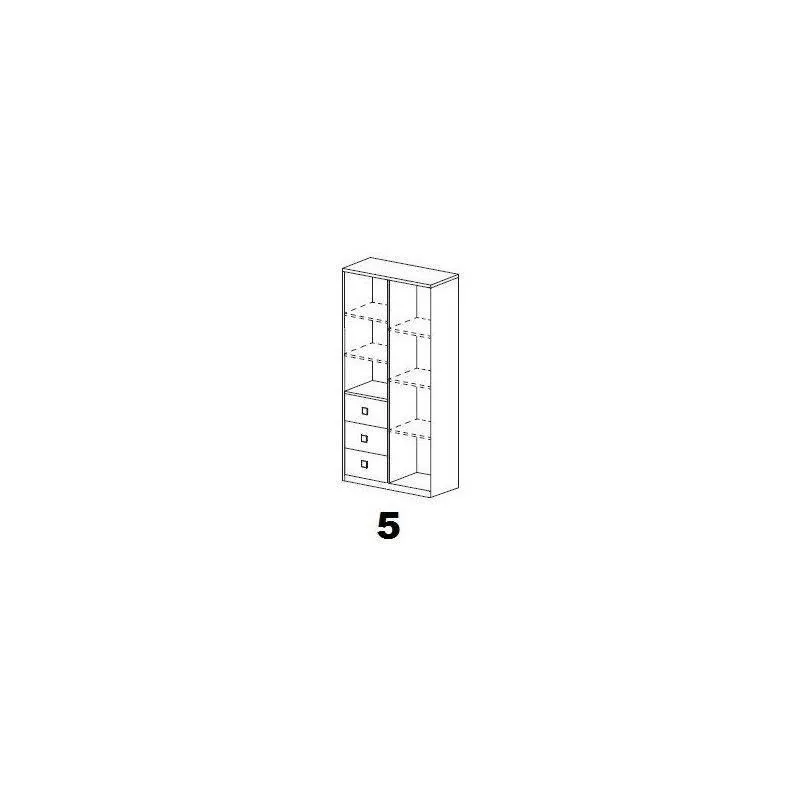 BA-ID100085-2 Balta lentyna Smyk II 80 su trimis stalčiais ir durelėmis