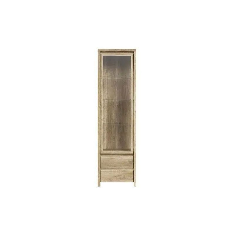 BA-RW100346-2 Moderni Vitrina Kaspian balta su stiklinėmis durelėmis