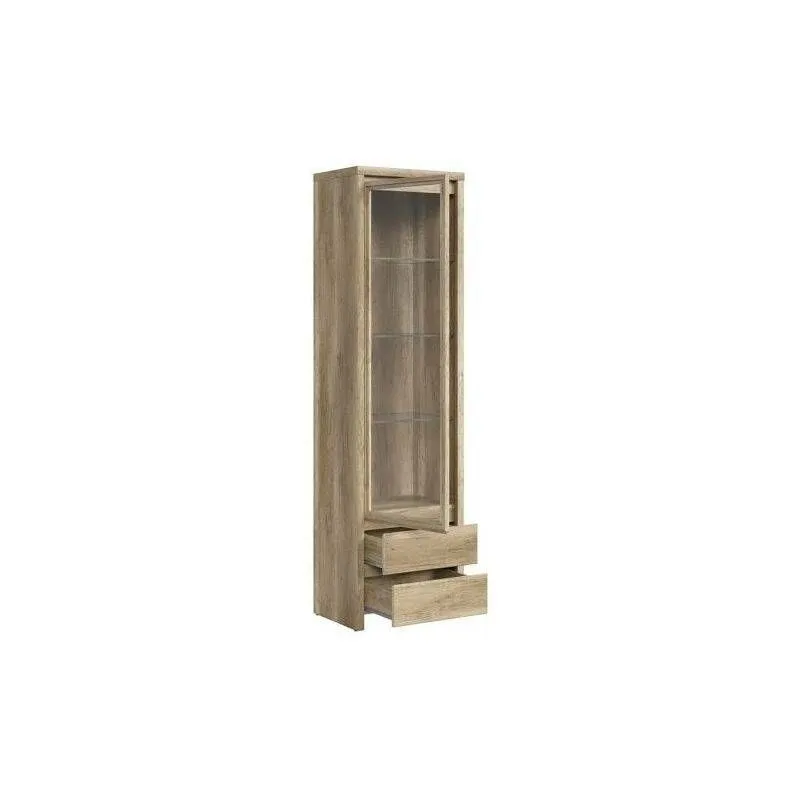BA-RW100346-4 Vitrina Kaspian moderni balta svetainės spintelė su stiklu