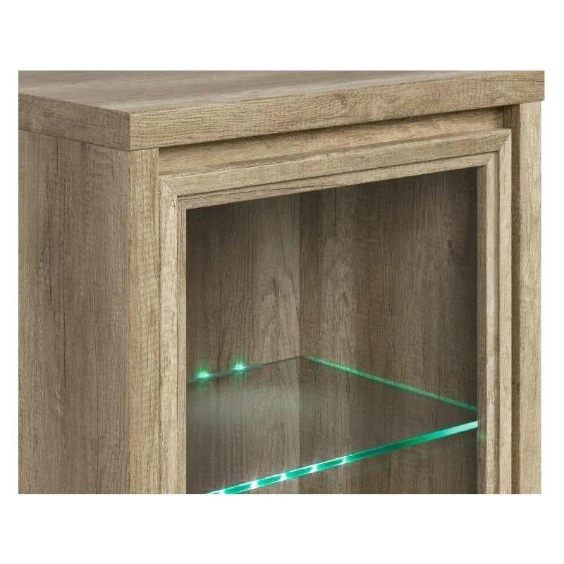 BA-RW100346-8 Moderni vitrina Kaspian su stiklinėmis durelėmis ir lentynomis