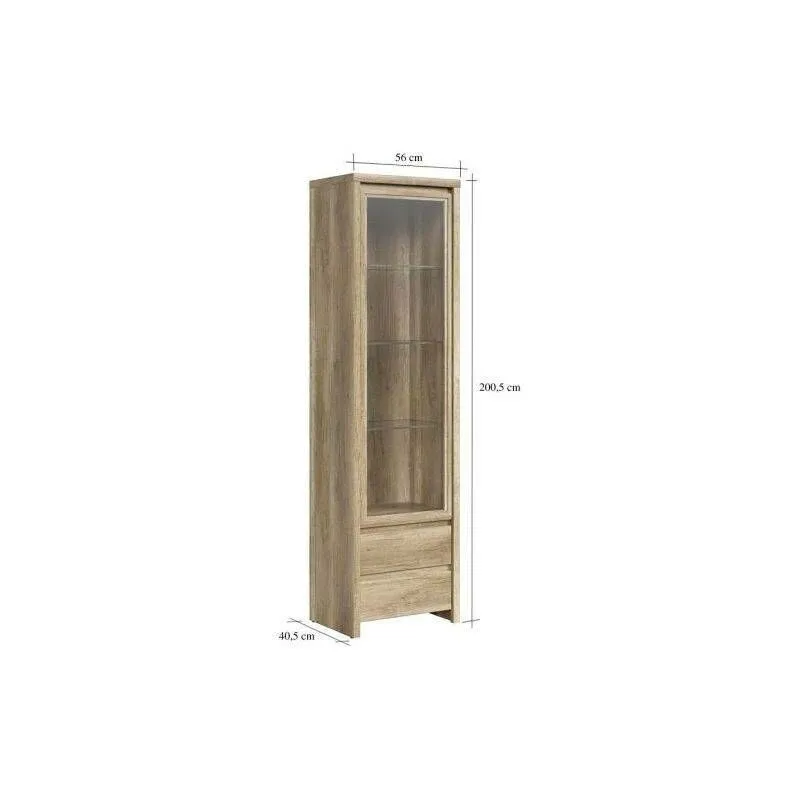 BA-RW100346-9 Moderni vitrinos Kaspian balta spintelė svetainei su stiklu
