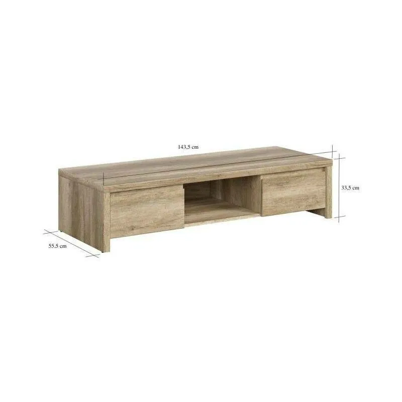BA-RW100347-7 Modernus TV staliukas Kaspian su lentynomis ir stalčiais