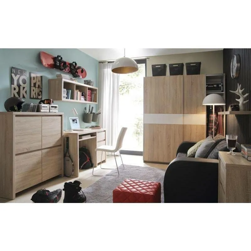 BA-RW100356-13 Komoda Kaspian moderni balta medinė komoda svetainei