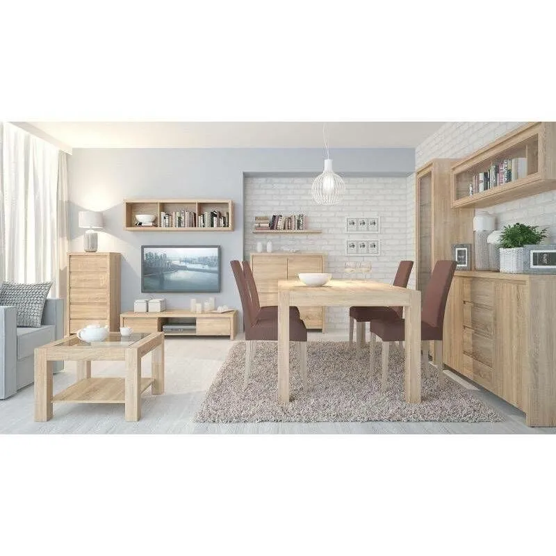 BA-RW100356-15 Komoda Kaspian moderni balta spintelė svetainei