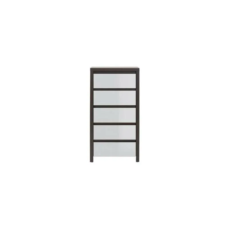 BA-RW100358-9 Komoda Kaspian moderni balta komoda su stalčiais