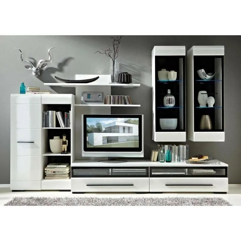 BA-RW100812-6 Modernus TV staliukas Fever su lentynomis svetainės interjerui