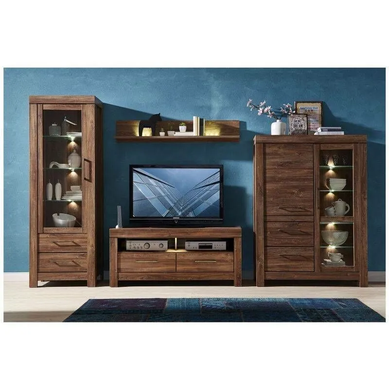 BA-RW104641-2 Moderni balta vitrina Gent su stiklinėmis durelėmis