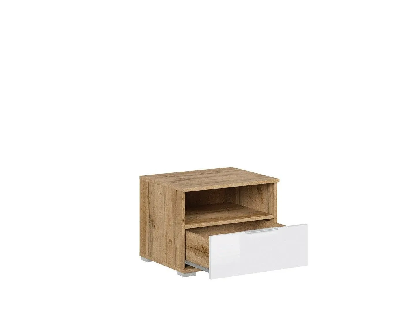 BA-RW105524-3 Moderni naktinė spintelė RW105524 su stalčiumi ir lentyna