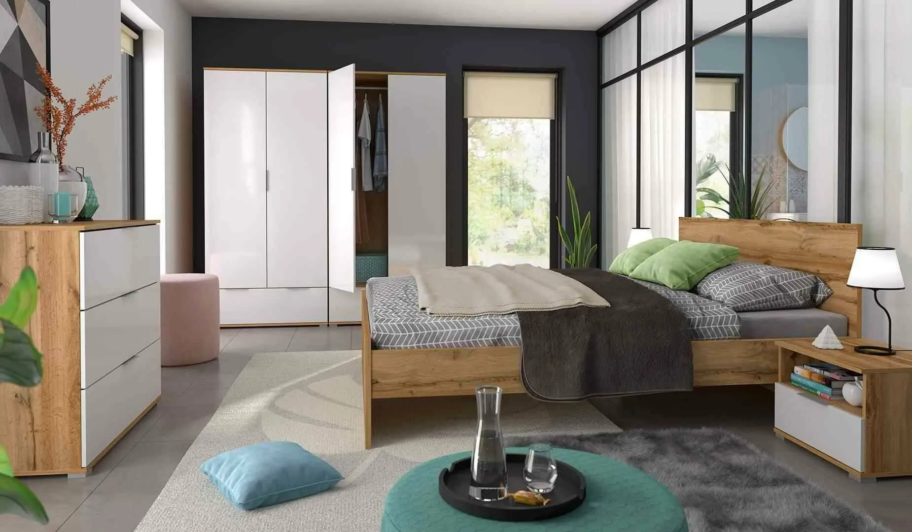 BA-RW105524-6 Moderni naktinė spintelė RW105524 su elegantišku dizainu