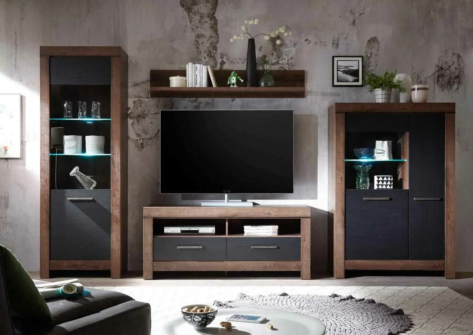 BA-RW105635-12 Moderni TV spintelė RW105635 su talpiomis lentynomis