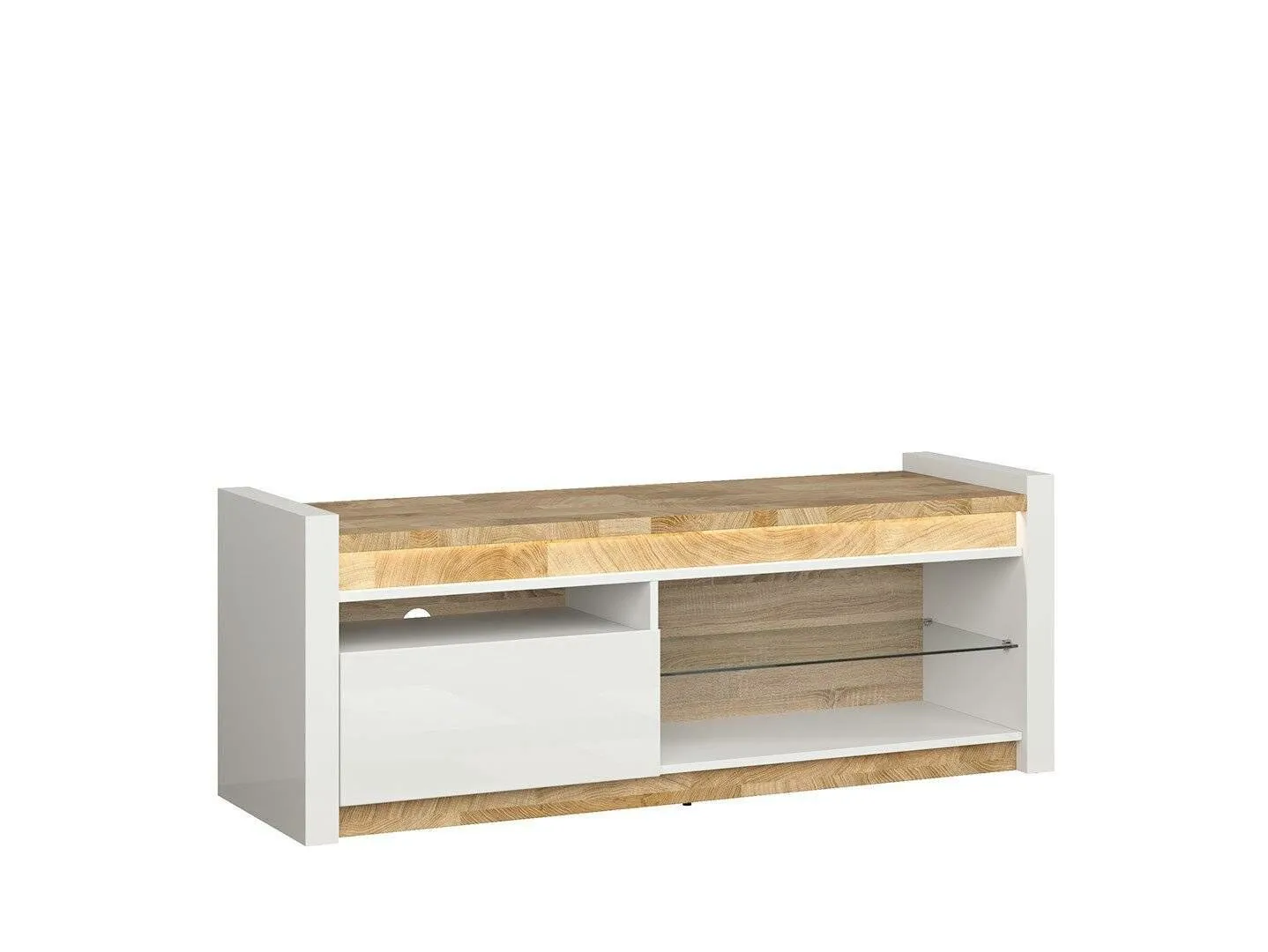 BA-RW105649-2 Moderni TV spintelė su lentynomis ir uždaromis durelėmis