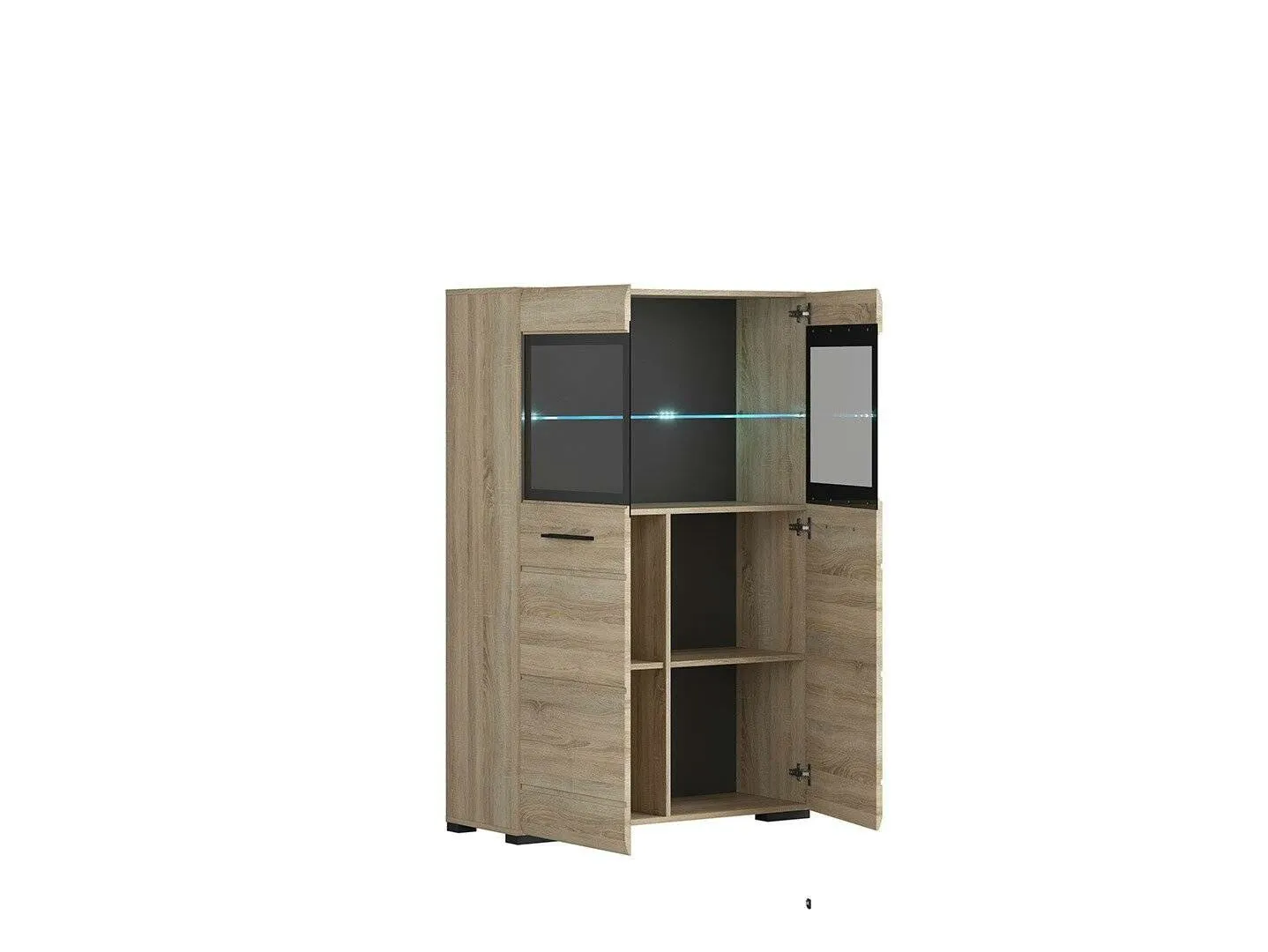 BA-RW105817-3 Moderni vitrina RW105817 su stiklinėmis durelėmis ir lentynomis