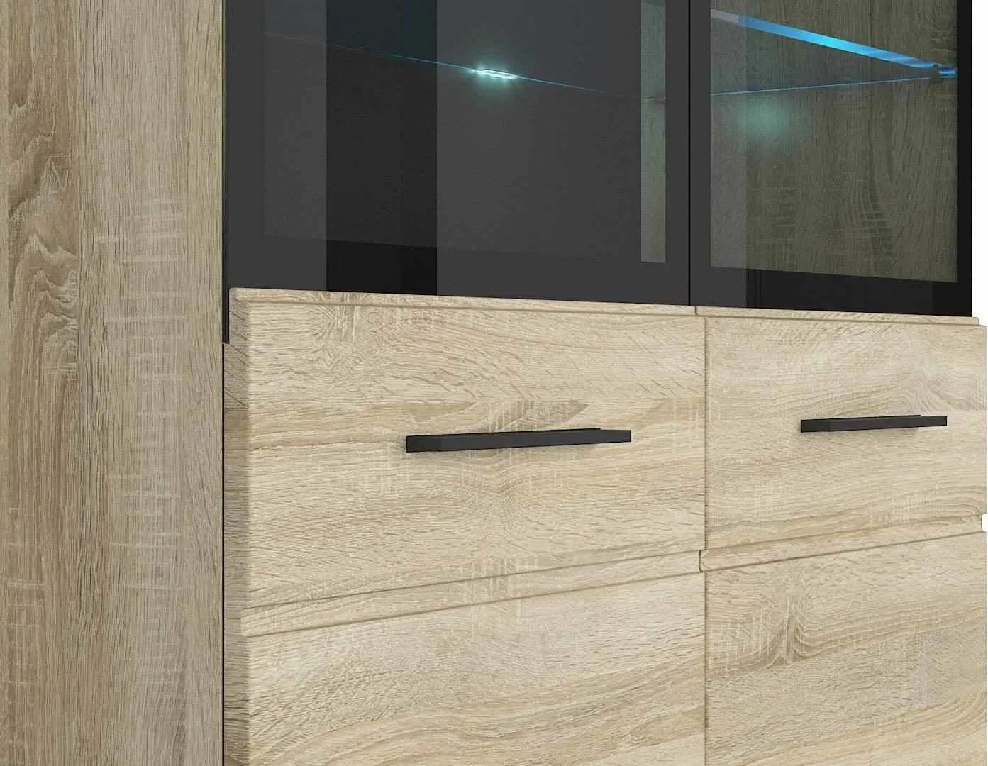 BA-RW105817-4 Moderni vitrina RW105817 su stiklinėmis durelėmis ir lentynomis