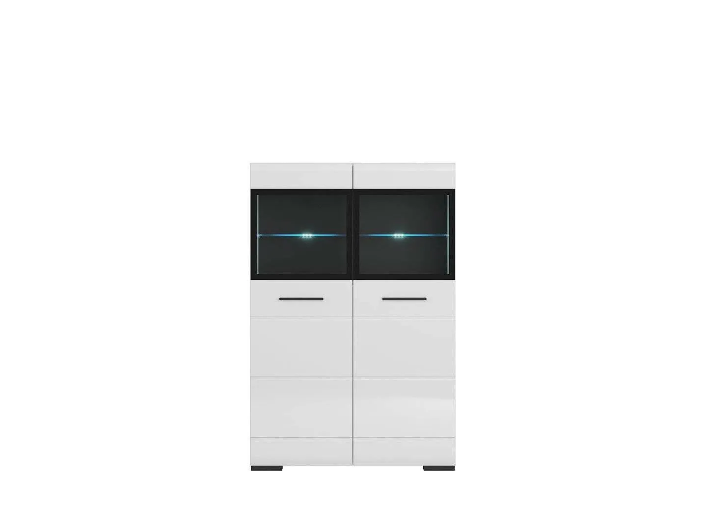 BA-RW105817-5 Moderni balta vitrinos spinta su stiklinėmis durelėmis