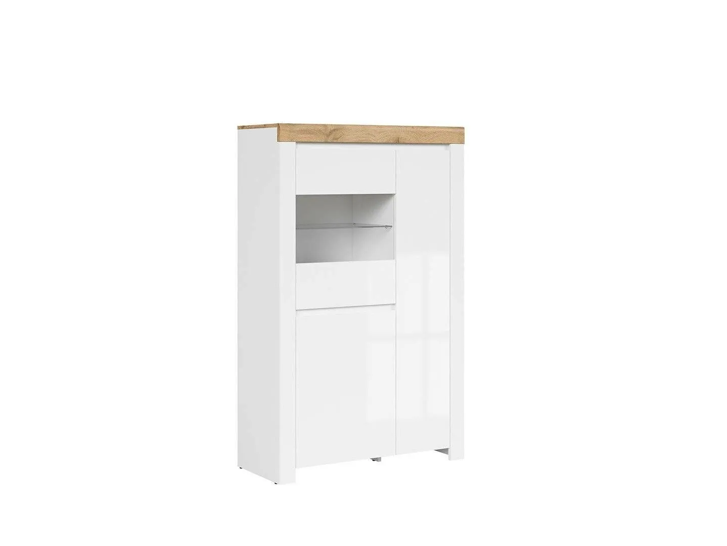 BA-RW105846-2 Moderni vitrina RW105846 svetainės interjerui su stiklinėmis durelėmis