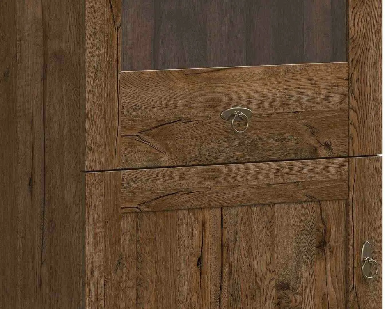 BA-RW105851-4 Moderni balta vitrina su stiklinėmis lentynomis ir apšvietimu