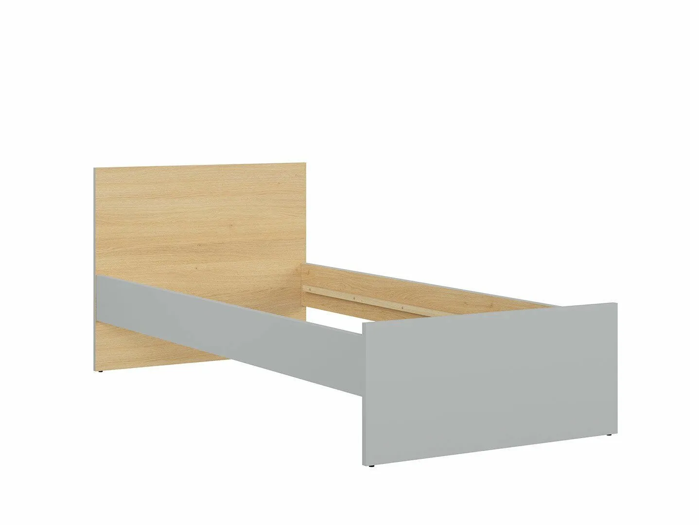 BA-RW105020-2 Moderni viengulė lova su minkštu galvūgaliu ir mediniu rėmu