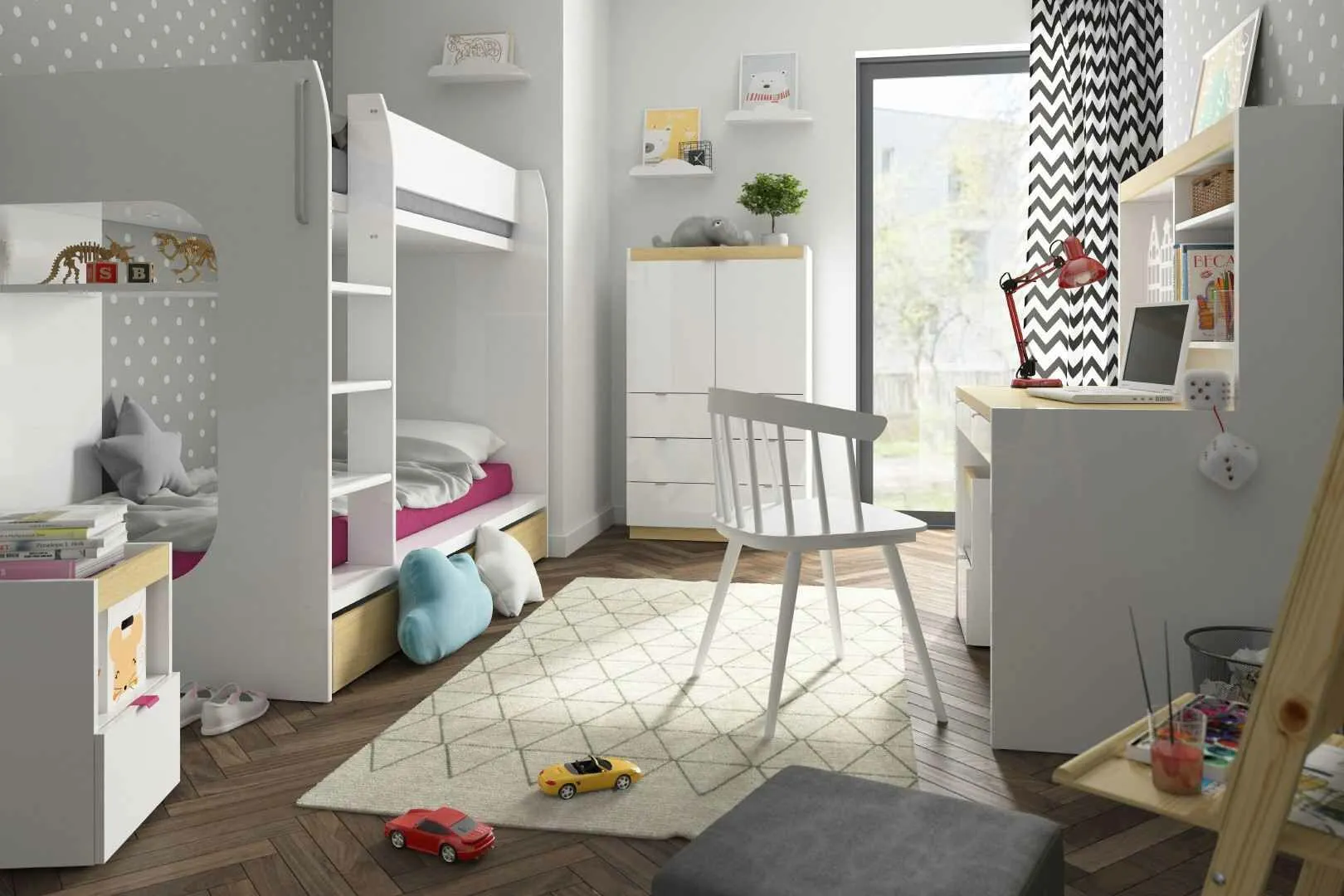BA-RW105297-4 Stilingas pufas RW105297 su minkštu apmušalu interjere