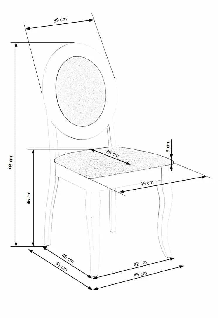 ZO-ZF100120-3 Barock kėdė su elegantišku gobelenu ir mediniu rėmu