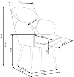 K364 chair, spalva: grey