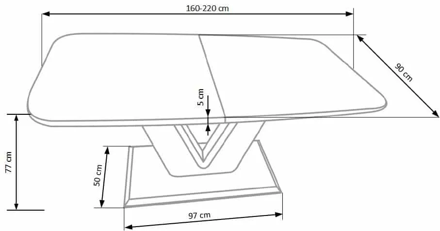 ZO-ZF101052-10 Modernus MISTRAL stalas su elegantiškomis detalėmis interjerui