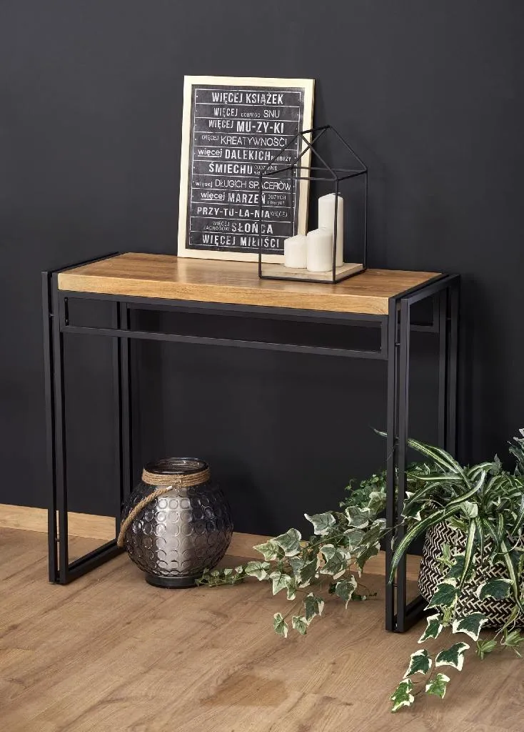 ZO-ZF100140-2 BOLIVART KN1 konsolinis stalas su moderniu juodu rėmu