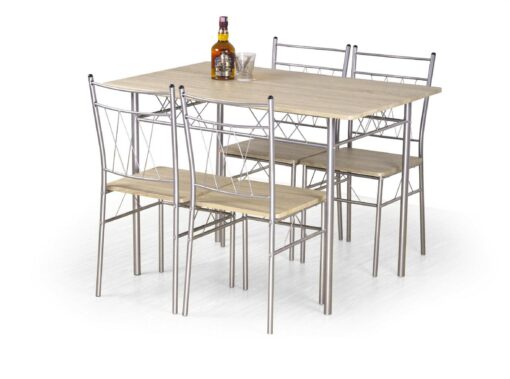 FAUST set + 4 chairs spalva: sonoma oak