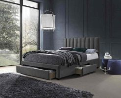 GRACE bed with drawers, spalva: grey