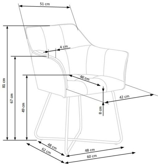 K377 chair, spalva: grey