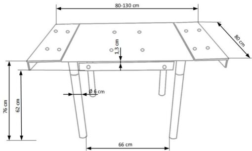 KENT extension table spalva: black