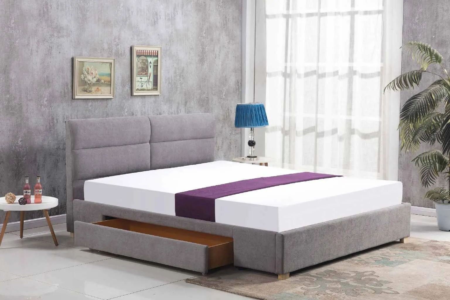 ZO-ZF101029-1 Lova MERIDA bed, spalva: light grey