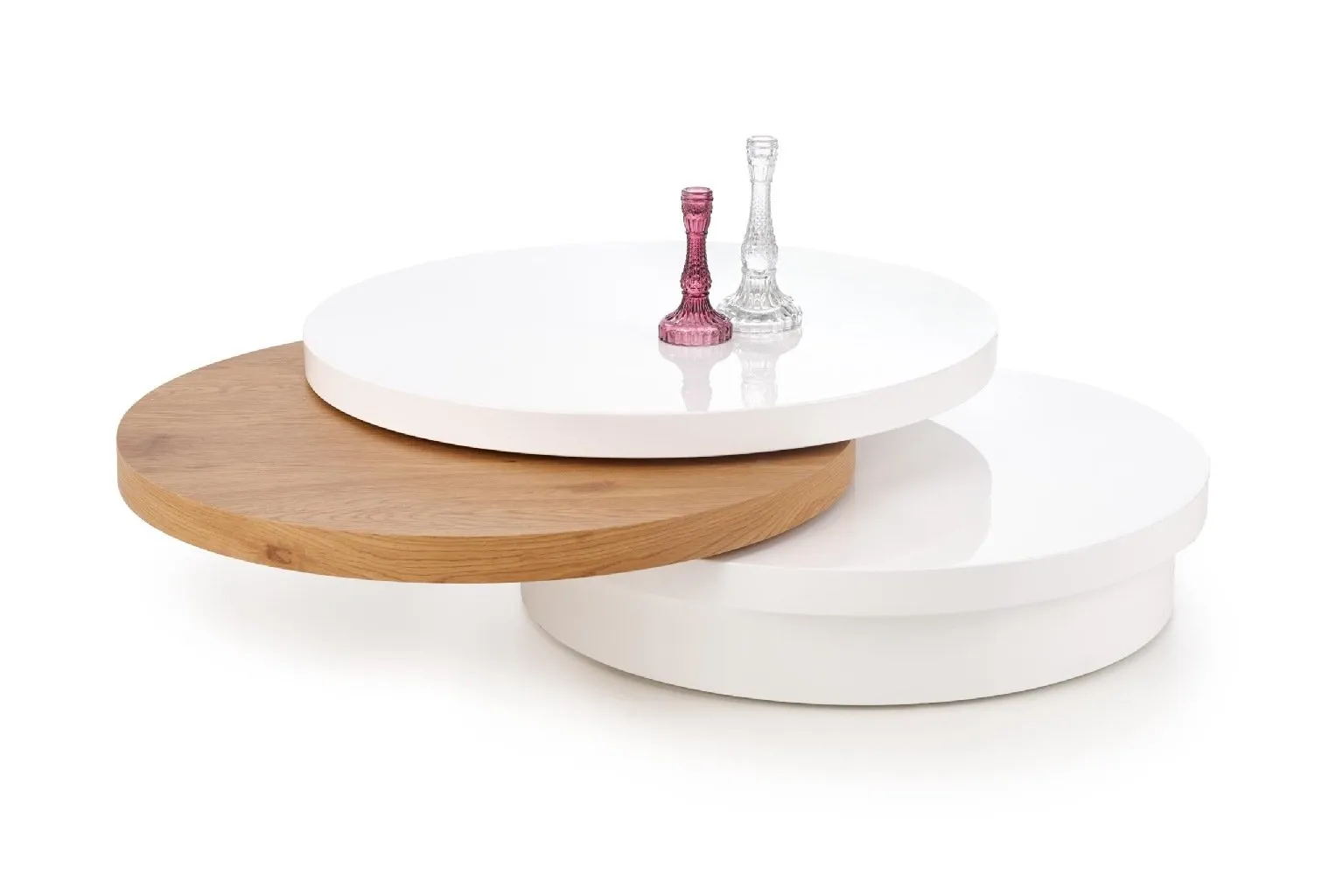 ZO-ZF101043-1 MICHELLE c. table, spalva: white / golden oak