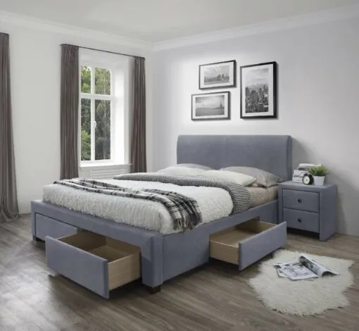 MODENA 3 bed with drawers, spalva: grey