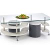 NINA 5 coffee table with pouffes spalva: grey / dark grey