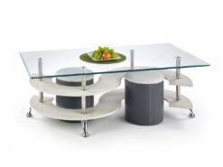 NINA 5 coffee table with pouffes spalva: grey / dark grey