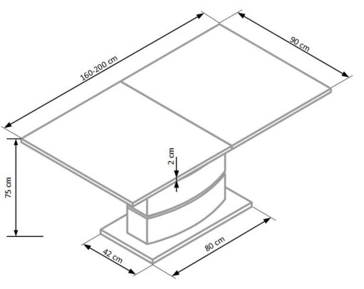 NOBEL extension table spalva: white