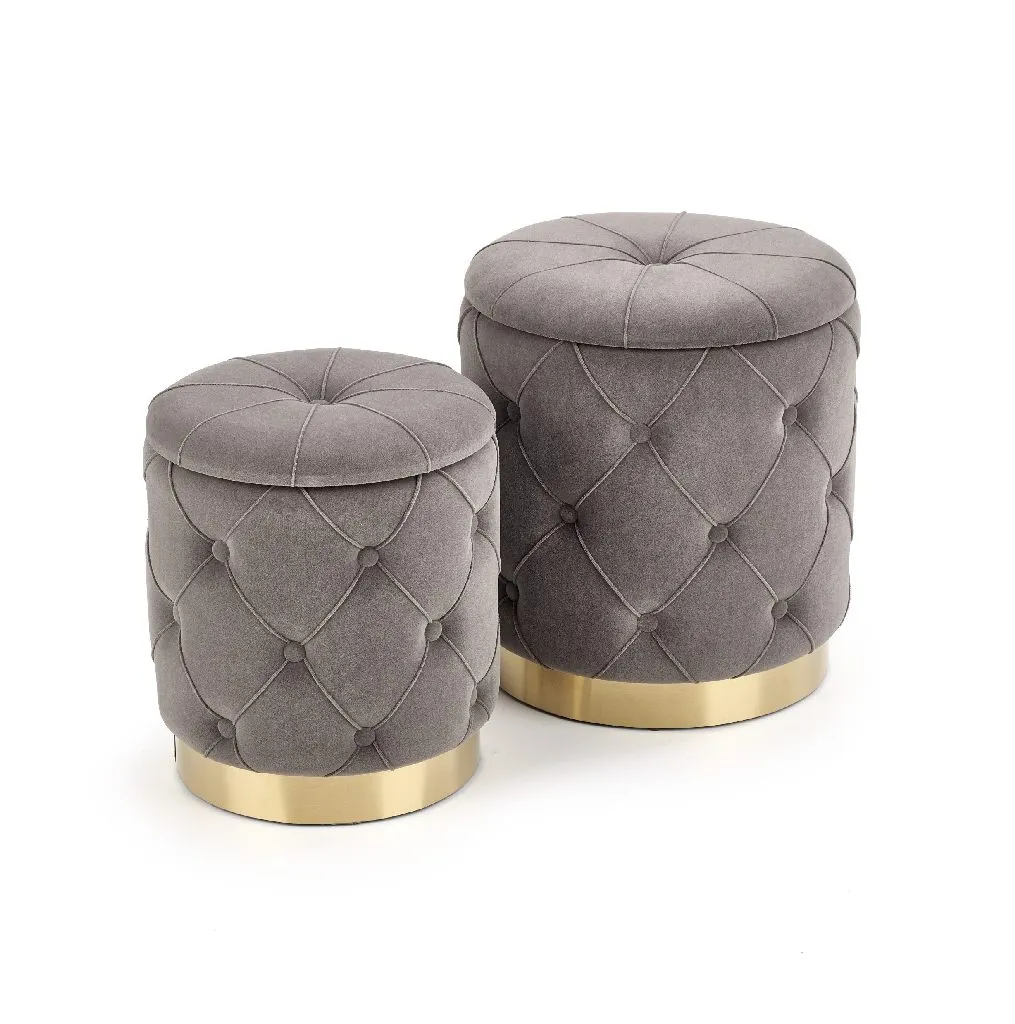 ZO-ZF101174-1 POLLY set of two stools, spalva: grey