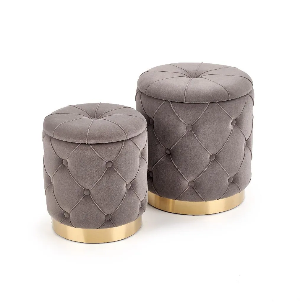 ZO-ZF101174-2 Pilki POLLY baro taburetės iš dviejų dalių moderniam interjerui