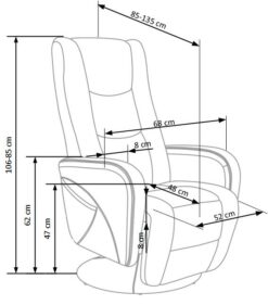 PULSAR recliner chair, spalva: grey