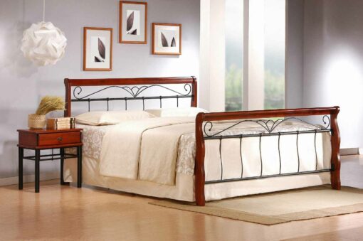 VERONICA bed 160 cm spalva: ant. cherry/black